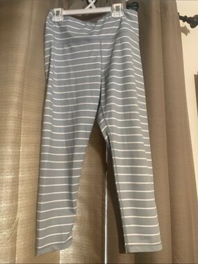 KIAVA Light Blue & White Striped Women's Leggings